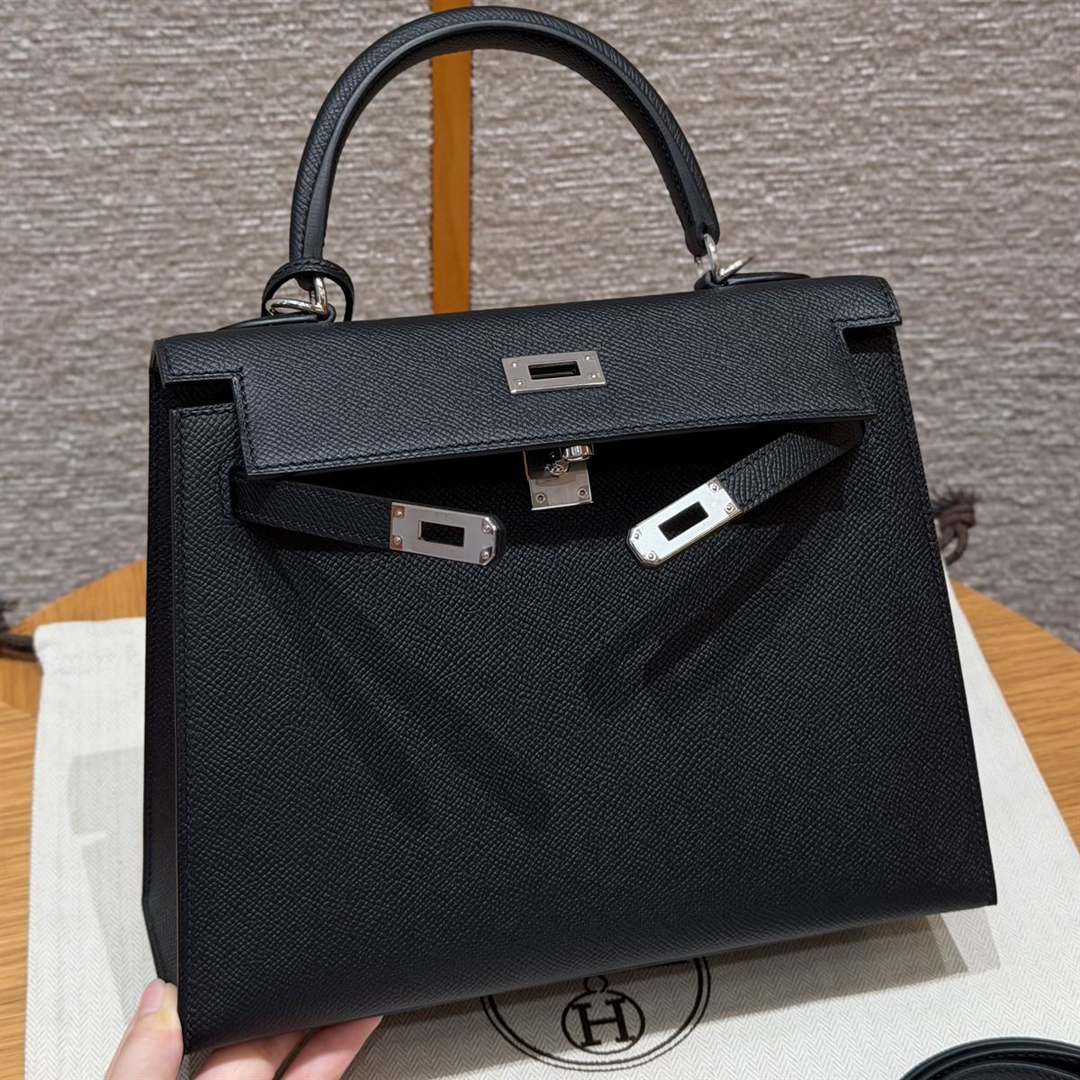 Custom premium leather bag - client photo 5