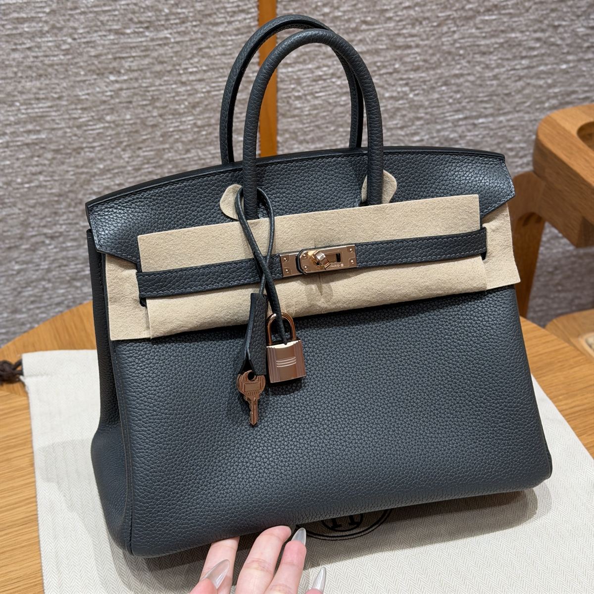 Custom premium leather bag - client photo 6